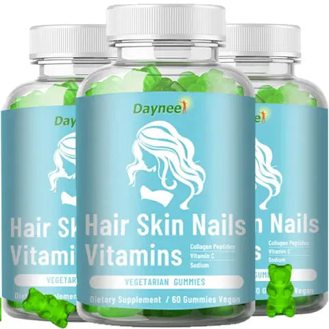 Hair, Skin and Nails Vitamin Gummies | Dietary Supplement for Hair Growth, Youthful Skin, and Stronger Nails